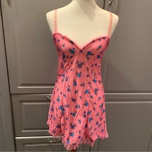 NWT Sugar Thrillz Pink Patterned Mini Lingerie Dress